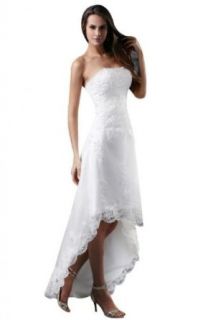 Sunvary Lace Hi lo Beach Wedding Dress for Bride 2013 White