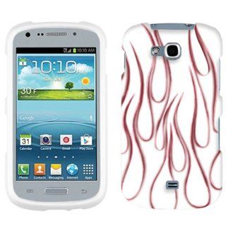 Samsung Galaxy Axiom Red Transparent Flames on White Cover Case Cell Phones & Accessories