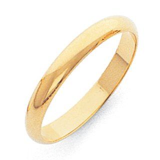 10k Yellow gold 3mm Half Round Band (Size 6) Vishal Jewelry Jewelry