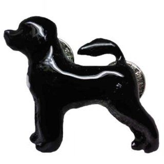 BLACK and WHITE Portuguese Water Dog Hand Painted Pin  Pet Jewelry 