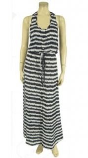 Sunday in Brooklyn Navy & White Stripe Maxi Dress Sleeveless (Large)