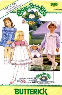 Butterick 3086 Sewing Pattern Cabbage Patch Kids Girls Dress Pinafore Doll Size 5   6   6X Arts, Crafts & Sewing