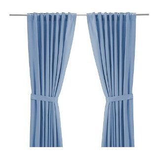 RITVA Pair of curtains with tie backs   light blue, 57x118 "   IKEA   Window Treatments