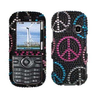 Black Blue Silver Pink Peace Full Diamond Bling Snap on Design Hard Case Faceplate for Lg Cosmos Vn250 Rumor 2 Rumor2 Lx265 Cell Phones & Accessories