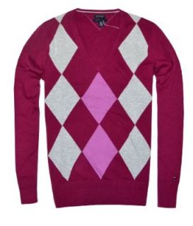 Tommy Hilfiger Women Multi Color Argyle Pima Cotton Logo Sweater