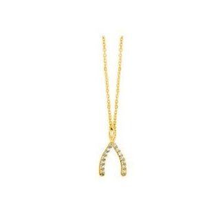 Meira T 14K Yellow Gold & Pave Diamond Wishbone Charm Necklace Jewelry
