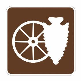 Tapco RS 142 High Intensity Prismatic Square National Park Service Sign, Legend "Cultural Interest Area (Symbol)", 6" Width x 6" Height, Aluminum, Brown on White