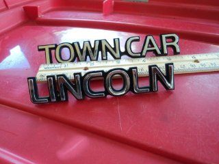 Ford "Lincoln Town" CAR Rear Script Black Chrome Emblem Automotive