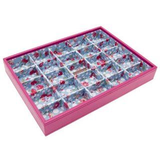  STACKER SALE    LAST CHANCE TO BUY  STACKERS 'CLASSIC SIZE' Hot Pink 25 Section STACKER Jewelry Box with floral Lining.   Jewelry Trays