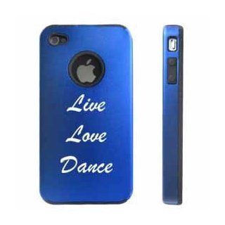 Apple iPhone 4 4S Blue D6393 Aluminum & Silicone Case Cover Live Love Dance Cell Phones & Accessories