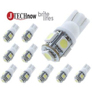 Jtech 10x 194 168 2825 T10 5 SMD White LED Car Lights Bulb Automotive