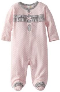 ABSORBA Baby Girls Newborn Dot Footie, Pink, 6 9 Months Clothing