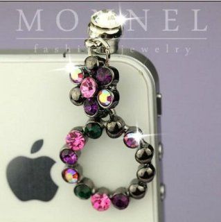 Ip166 Cute Flower Wreath Anti Dust Plug Cover Charm For iPhone Android 3.5mm Cell Phones & Accessories