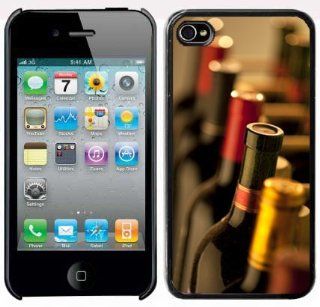Apple iPhone 4 4S 4G Black 4B168 Hard Back Case Cover Color Red Wine Bottles Cell Phones & Accessories