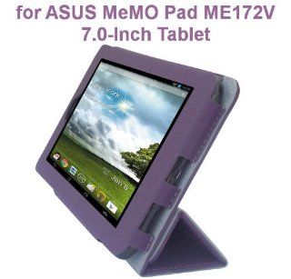 ASUS MeMO Pad ME172V 7.0 Inch Tablet Custom Fit Portfolio Leather Case Cover with Built In Stand  Purple Computers & Accessories