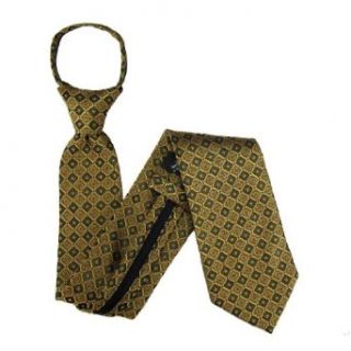 XL ZIP 181   Black   Gold   Orange   Mens X LONG Zipper Tie Clothing