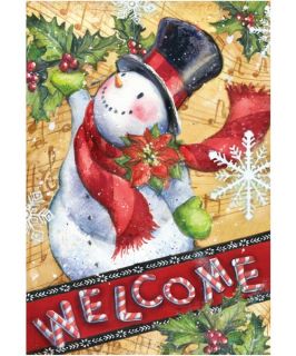 Toland 28 x 40 in. Candy Cane Snowman House Flag   Flags