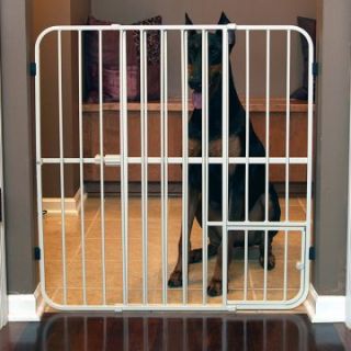 Design Studio Big Tuffy Expandable Gate with Pet Door   Gates & Doors