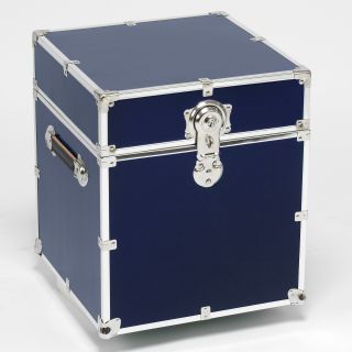 Blue Steel Cube with Optional Cedar Lining and Wheels   Storage Trunks