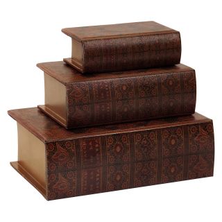 Nesting Wooden Book Boxes   Set of 3   8.25W x 11.25HH in.   Decorative Boxes