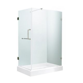 Vigo VG601236W 48.125W x 79.21H in. Clear Glass Shower Enclosure with Base   Bathtub and Shower Doors