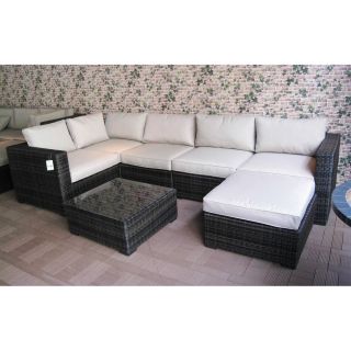 Kontiki Monte Carlo 7 Piece Sectional Sofa Set   Wicker Furniture