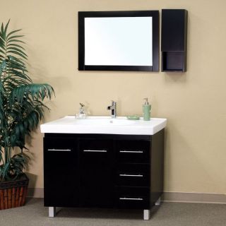 Bellaterra Bolzano 39.4 in. Black Single Bathroom Vanity with Optional Mirror and Cabinet   Single Sink Bathroom Vanities