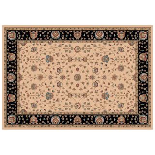 Dynamic Rugs Radiance Collection 47 x 24 Hearth Rug Creme Floral   Hearth Rugs