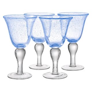 Artland Inc. Iris Light Blue Goblet Glasses   Set of 4   Stemware