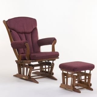 Dutailier Ultramotion Multiposition Sleigh Glider with Optional Ottoman   Harvest/Merlot   Indoor Rocking Chairs