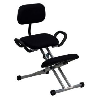 Flash Furniture Ergonomic Kneeling Chair with Handles   Black Fabric   Desk Chairs