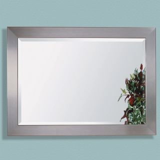 Stainless Steel Finished Wood Framed Mirror   30W x 42H in.   Wall Mirrors