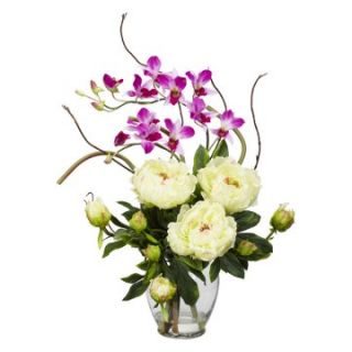 Peony & Orchid Silk Flower Arrangement   Silk Flowers