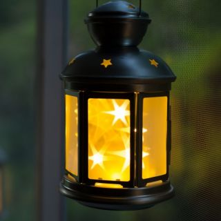 Seasons 4 Battery Operated Holographic Star Lantern with 24 ct. Invisilite Warm White LED Lights   Christmas Lights