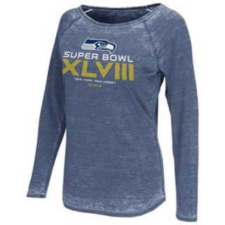 Touch by Alyssa Milano Seattle Seahawks 2013 NFC Champions Ladies Second Season Boat Neck Long Sleeve T Shirt   College Navy