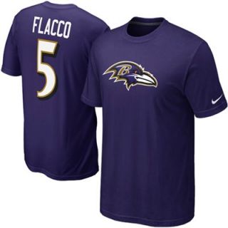 Nike Joe Flacco Baltimore Ravens #5 Name & Number T Shirt   Purple