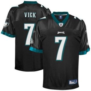 Reebok NFL Equipment Philadelphia Eagles #7 Michael Vick Black Replica Football Jersey