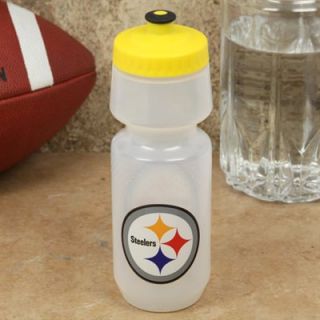 Pittsburgh Steelers 24.oz Wide Mouth Plastic Sports Bottle with Lid   Clear