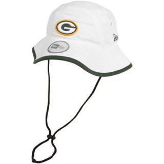 New Era Green Bay Packers Training Bucket Hat   White