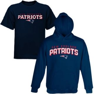 New England Patriots Preschool T Shirt & Hoodie Set   Navy Blue/Royal Blue