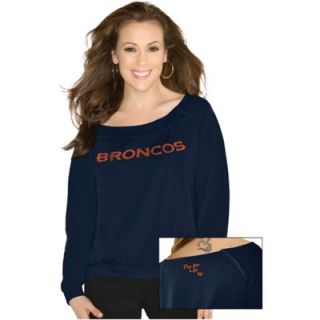 Touch By Alyssa Milano Denver Broncos Ladies Draft Choice Boat Neck Sweatshirt   Navy Blue