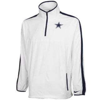 Nike Dallas Cowboys Woven Coaches Quarter Zip Pullover Jacket   White