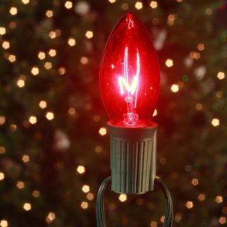 Brite Ideas 25 Bulb C9 Incandescent Transparent Light Set   Red   Christmas Lights