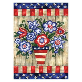 Toland 28 x 40 in. Patriotic Flowers House Flag   Flags