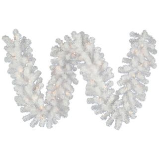 Vickerman 9 ft. Pre Lit LED Crystal White Garland   Christmas Garland