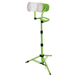 Designers Edge L2008 65 Watt Fluorescent 360 Degree Tripod Work Light with Grounded Outlet   Green   Portable