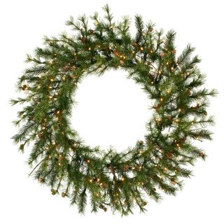 48 in. Mixed Country Pine Pre lit Christmas Wreath   Christmas Wreaths