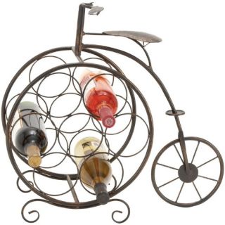 Woodland Imports Antique High Wheel Bicycle 7 Bottle Wine Rack   Wine Racks