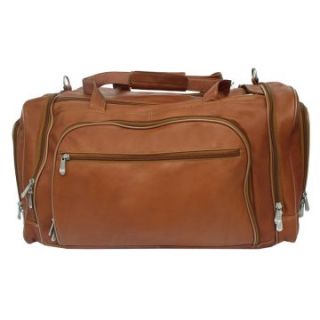 Piel Leather Multi Compartment Duffel Bag   Saddle   Sports & Duffel Bags