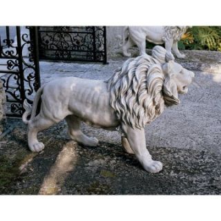 Design Toscano Regal Lion Sentinel of Grisham Manor Statue   Right Foot Forward   Garden Statues